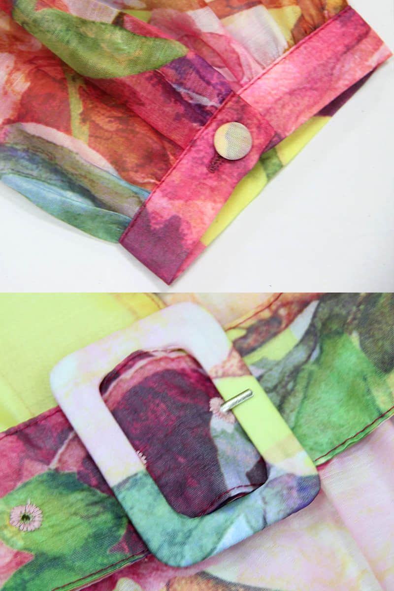 Puff sleeve print dress  | IFAUN