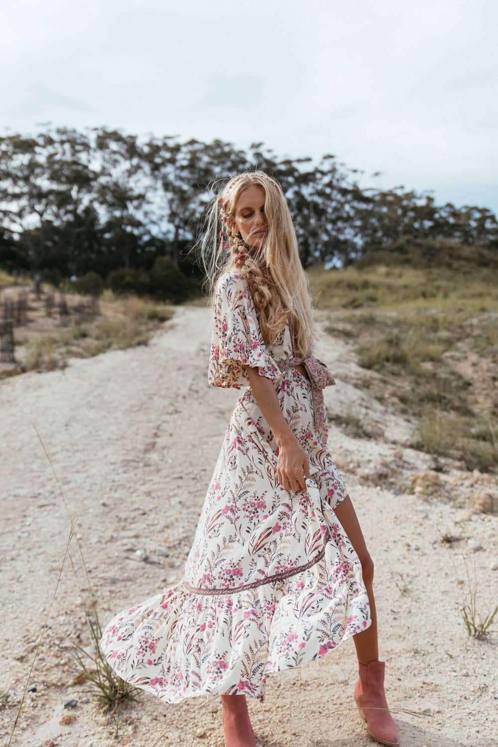 Bohemian Deep V Neck Tie Dress  | IFAUN