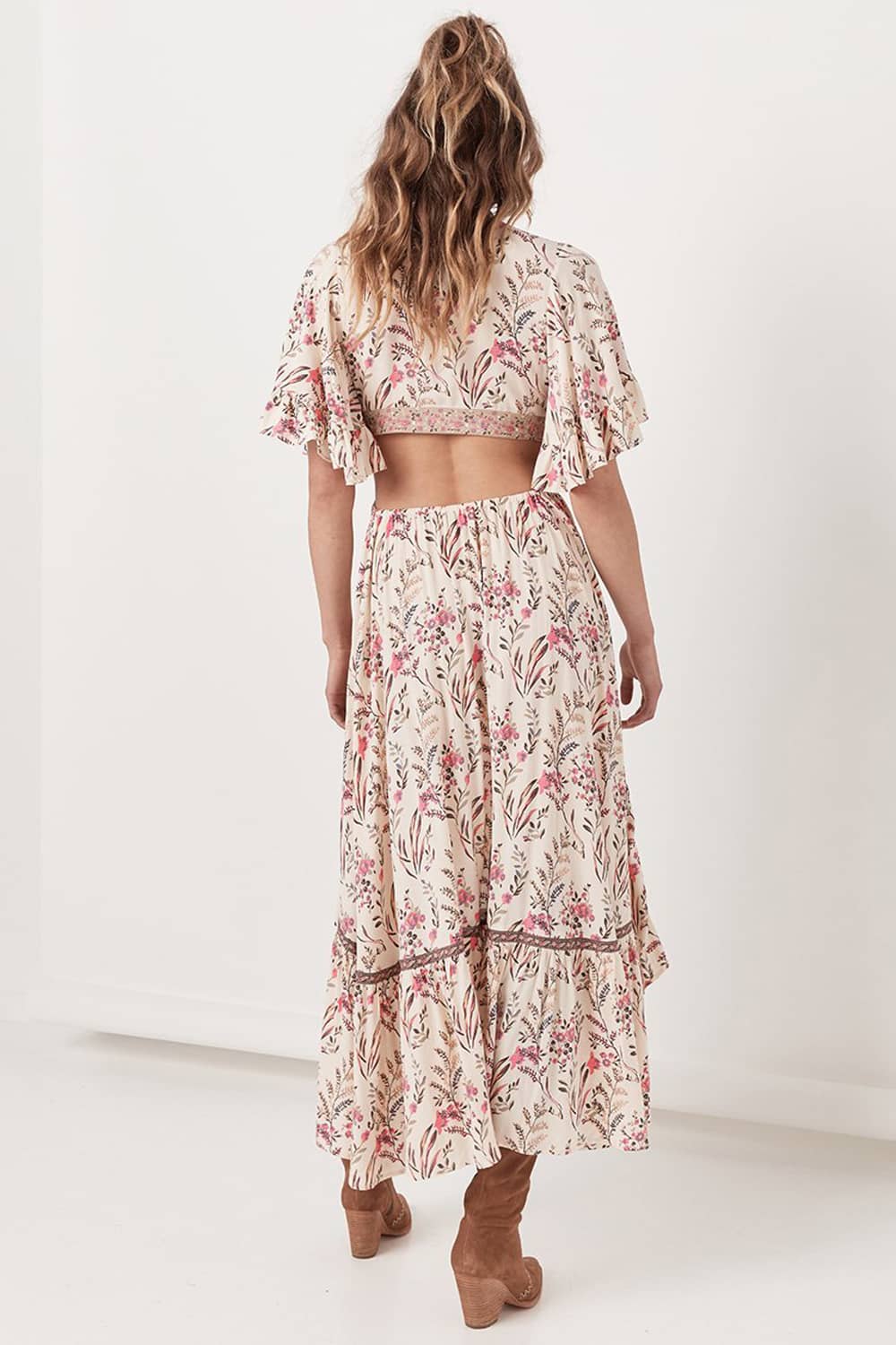 Bohemian Deep V Neck Tie Dress  | IFAUN