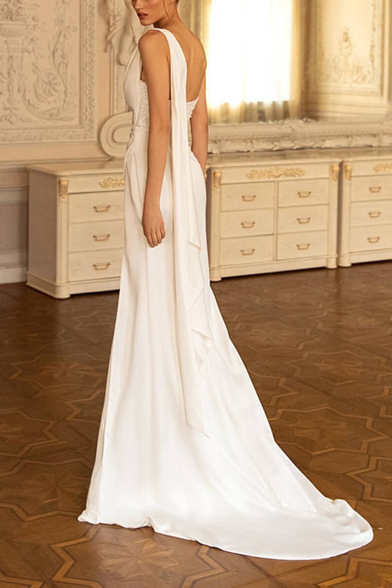 Tube top slit long tail dress L | IFAUN