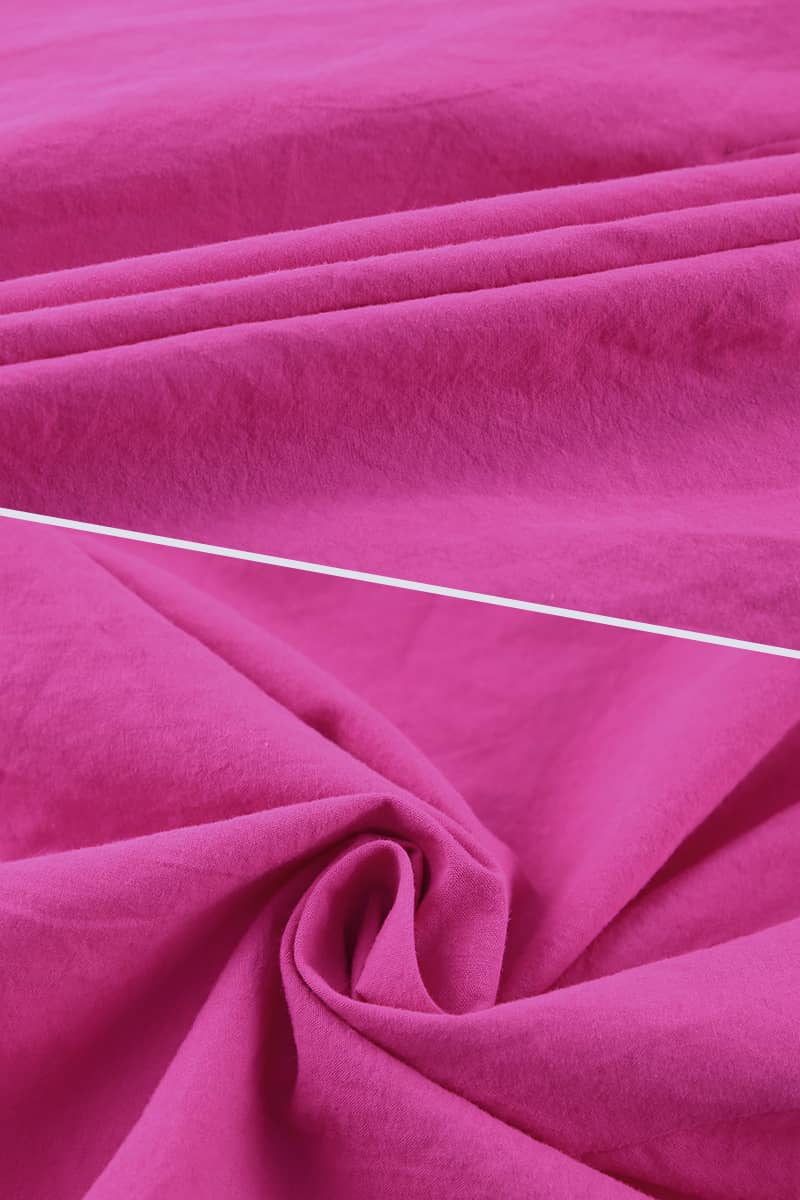 Hot pink short-sleeved shirt and hip skirt dress  | IFAUN