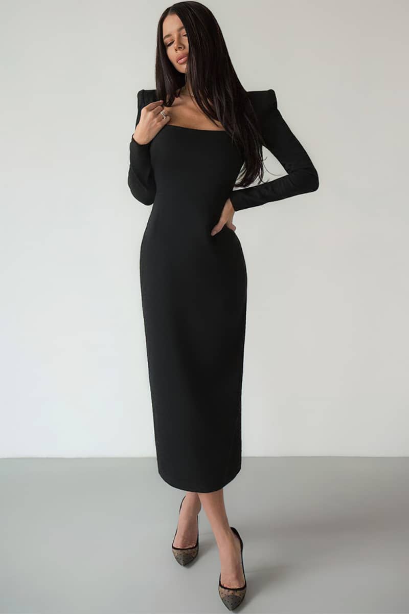 Slim fit hip wrap dress