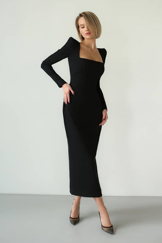 Slim fit hip wrap dress