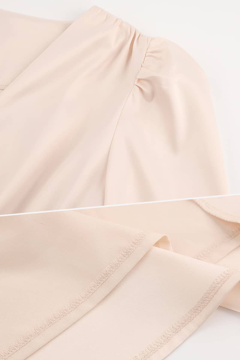 Satin balloon sleeve dress