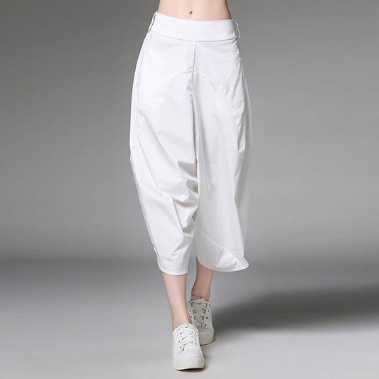 Women's plus size loose all-match harem pants White / XL | IFAUN