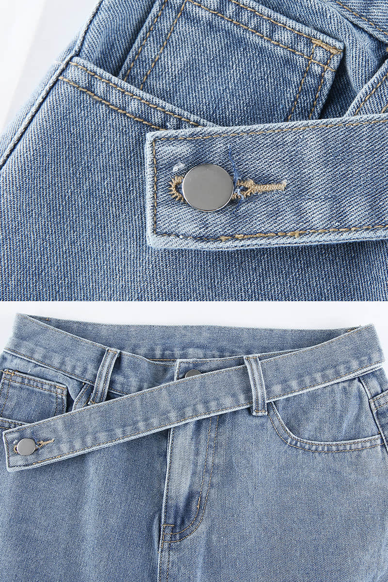 Women's featured sexy waist denim pants  | IFAUN