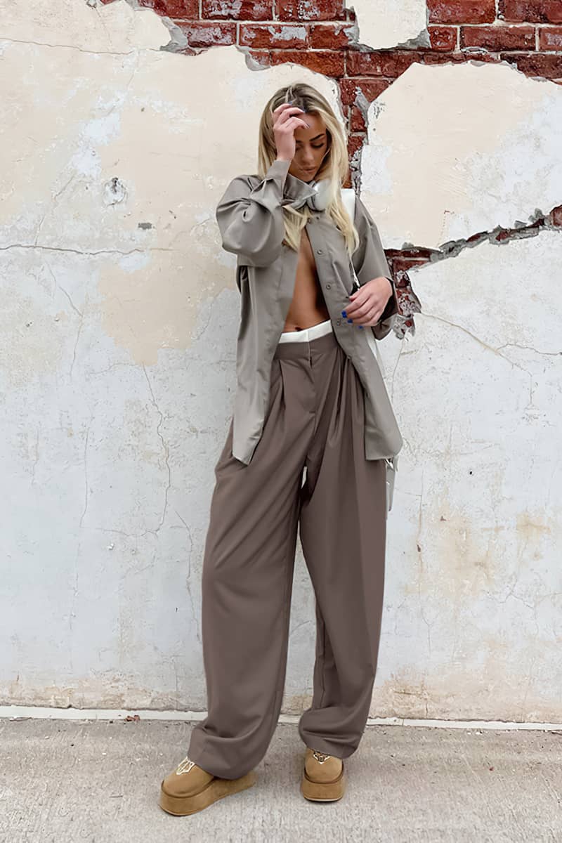 Women's contrasting loose harem pants