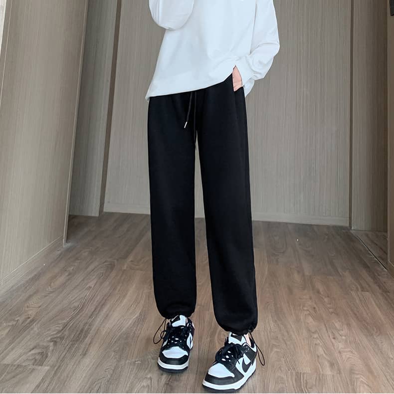 Women's winter lamb fleece wide leg pants