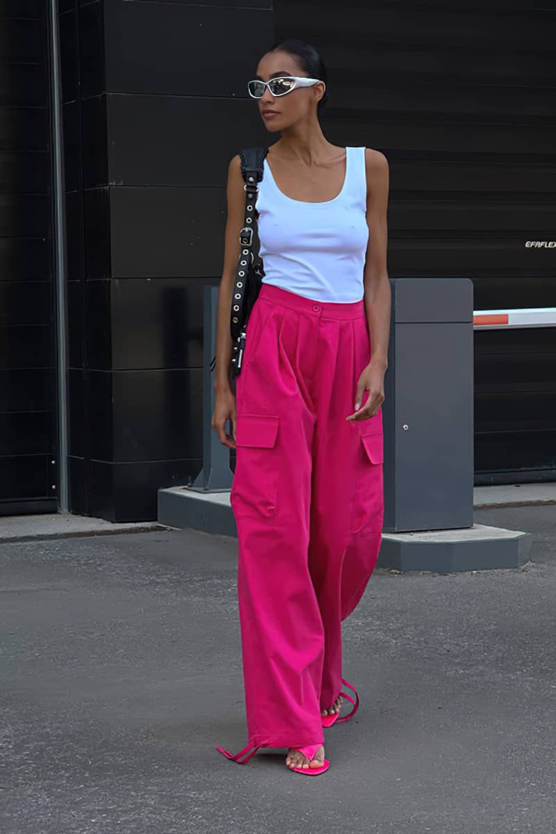 Stylish lace-up cargo trousers