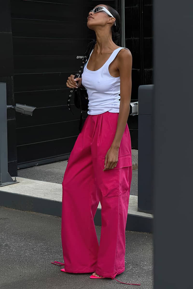 Stylish lace-up cargo trousers