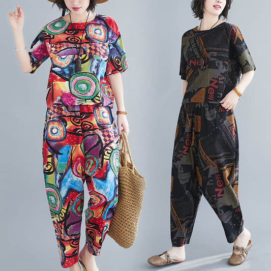 Large size printed casual Loungewear suit  | IFAUN