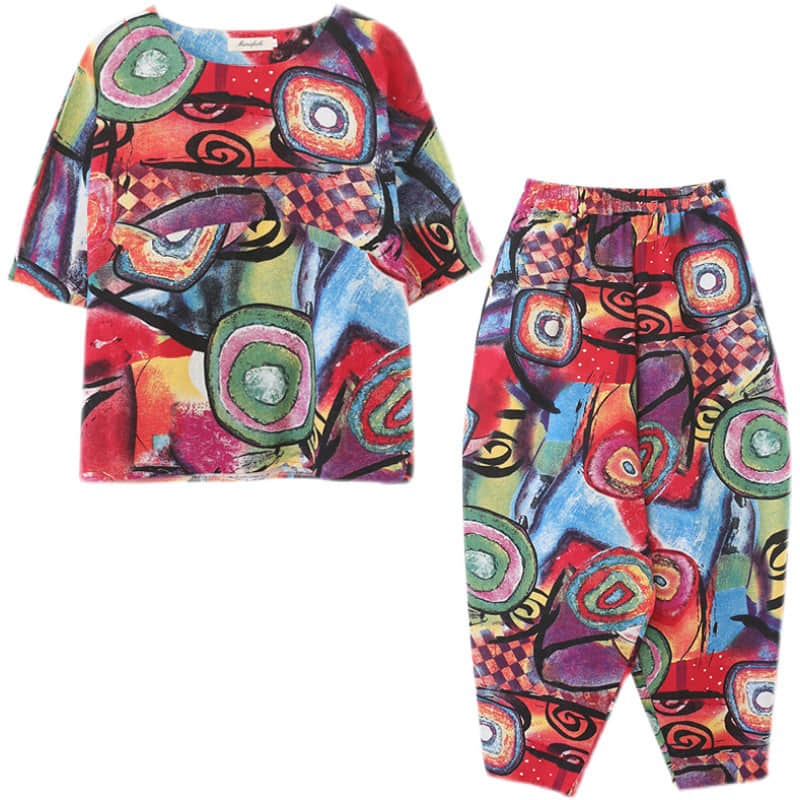 Large size printed casual Loungewear suit  | IFAUN