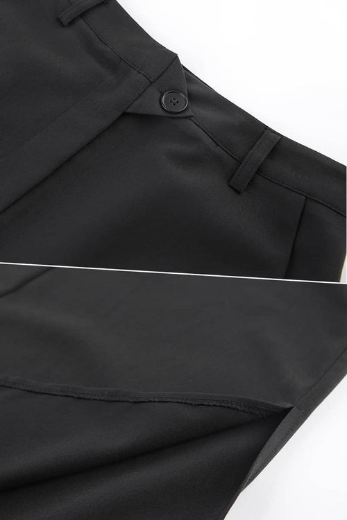 Slit high waist elegant commuter drape skirt