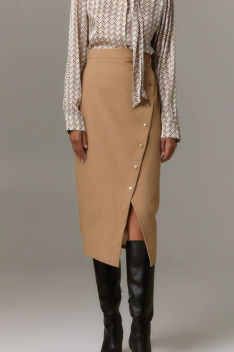 Slit skirt high waist A line skirt