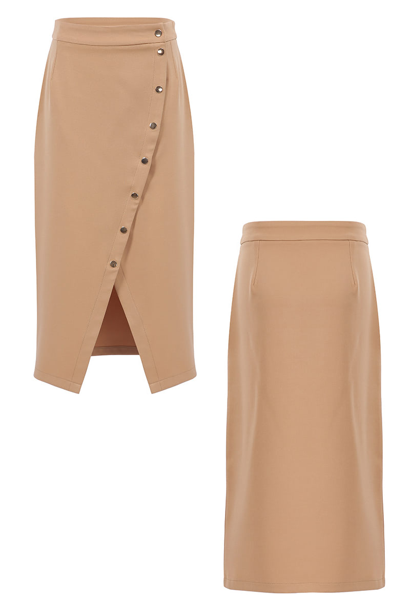 Slit skirt high waist A line skirt