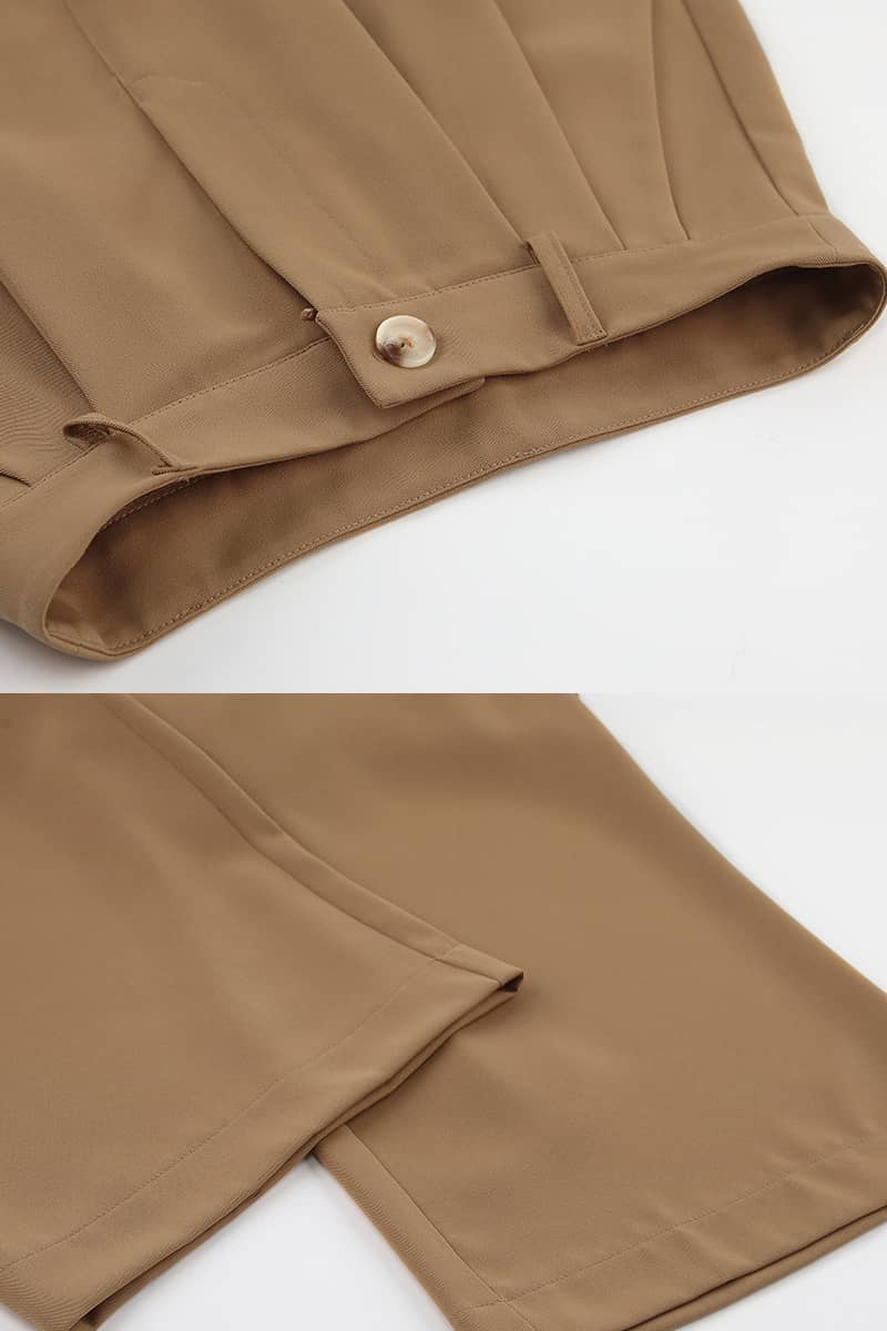 Two-piece leisure suit with round neck and wide legs  | IFAUN