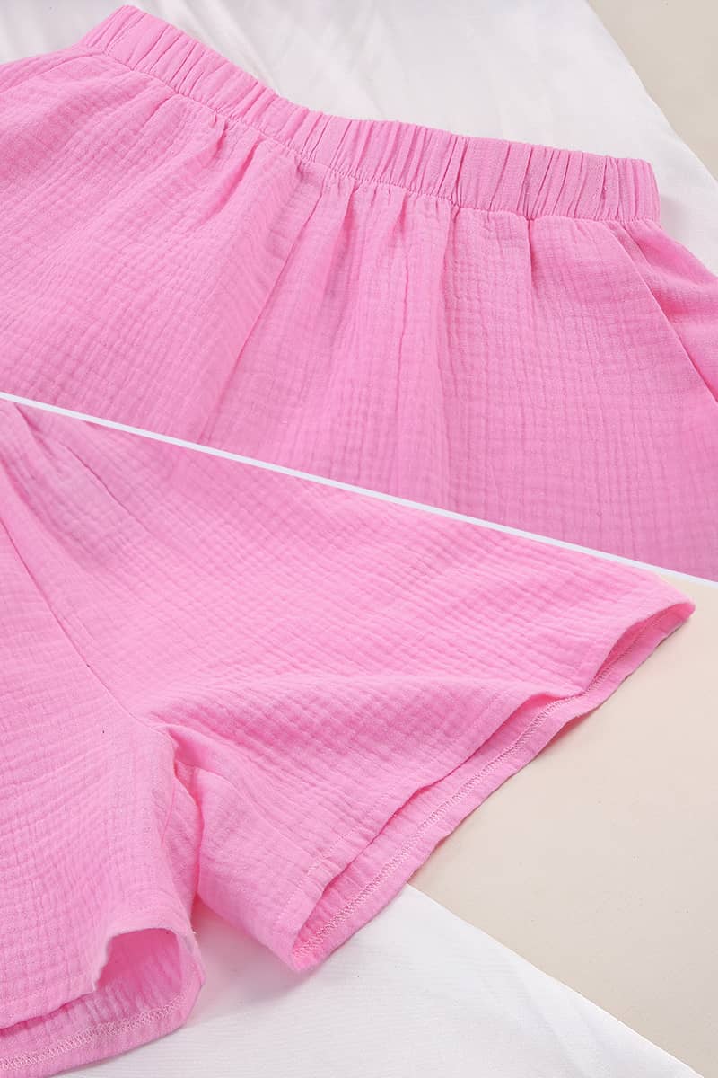 Women's cardigan shorts cotton two-piece suit  | IFAUN