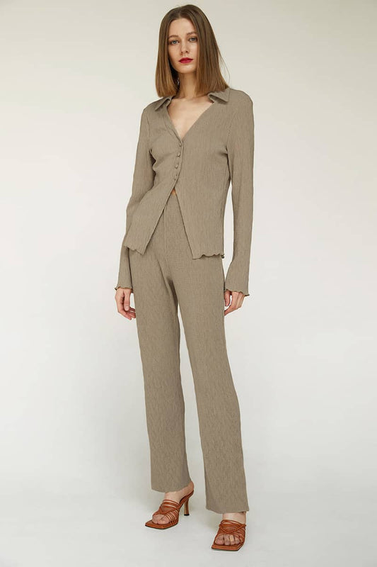 Women's elastic band slim fit 2 piece set