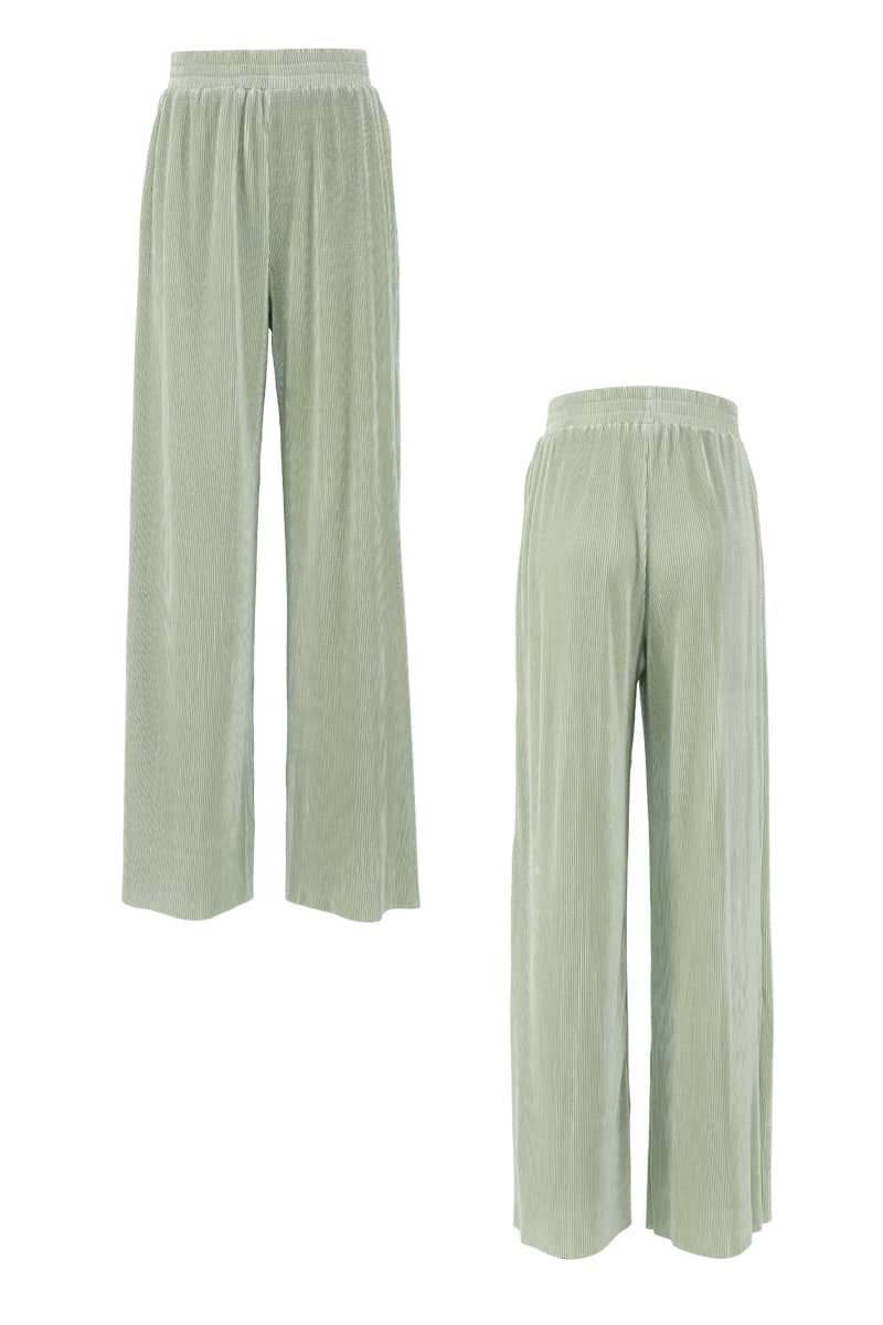 Lazy style pleated 2-piece suit for women