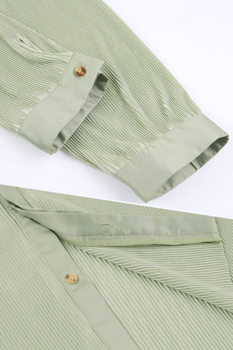 Lazy style pleated 2-piece suit for women