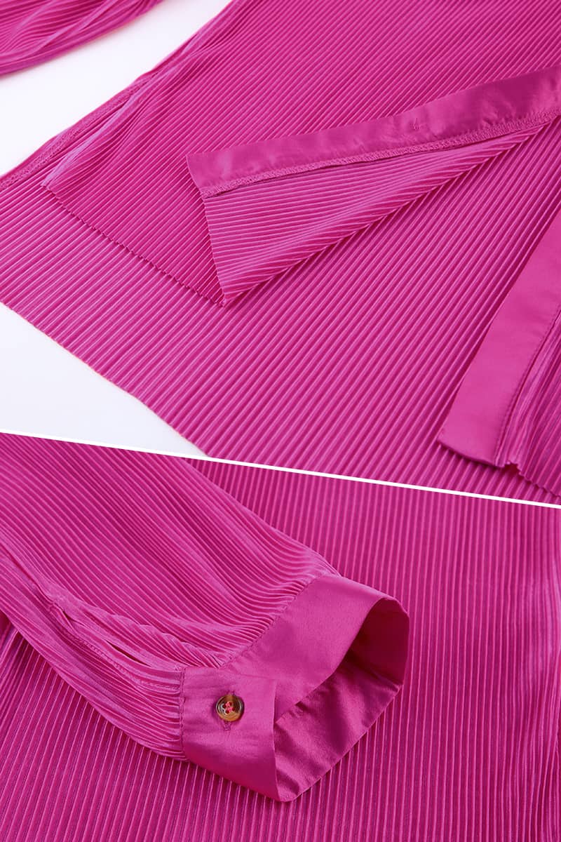 Lazy style pleated 2-piece suit for women