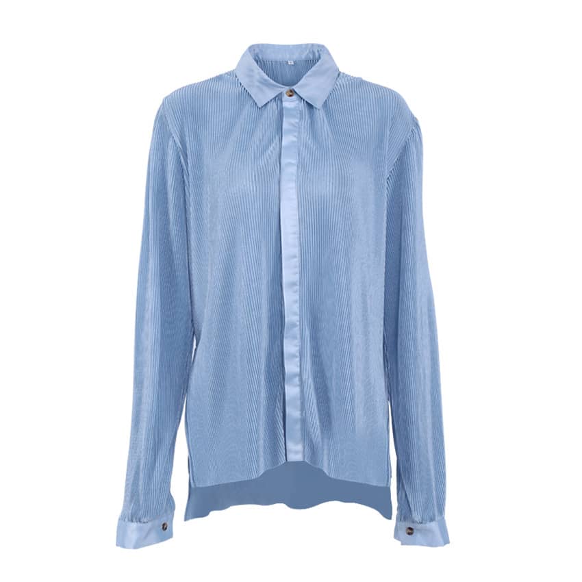 Lazy style pleated 2-piece suit for women