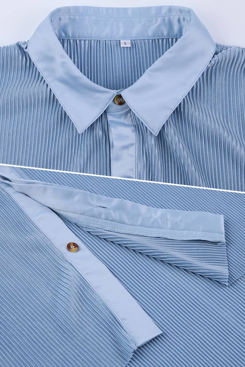 Lazy style pleated 2-piece suit for women